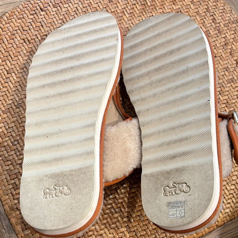 Coach Cream Sandals with Buckle Detail - Picture 5 of 5